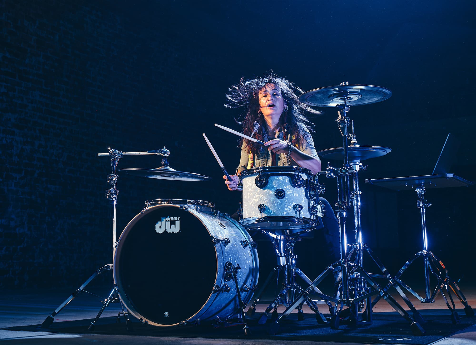 DWe Drum Kit - White Marine Pearl - Yael Rallis