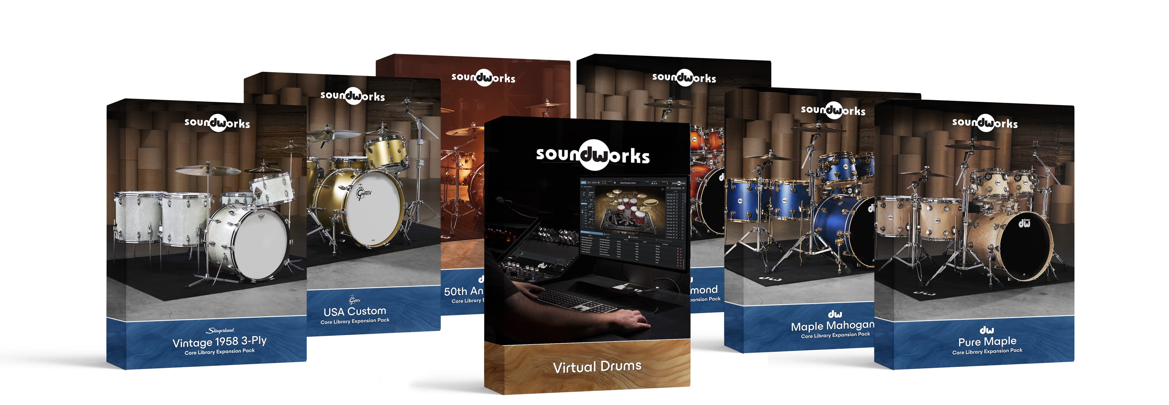 Group of DW Soundworks Software boxes v1.5