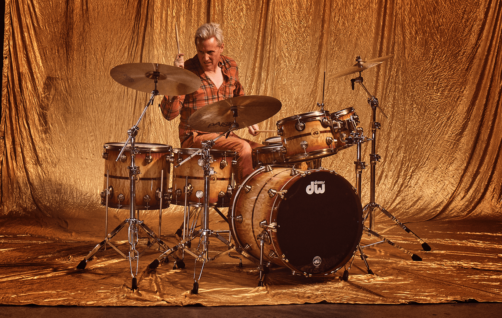 Josh Freese plays his heart out on the limited edition DW 50th Anniversary drum kit.