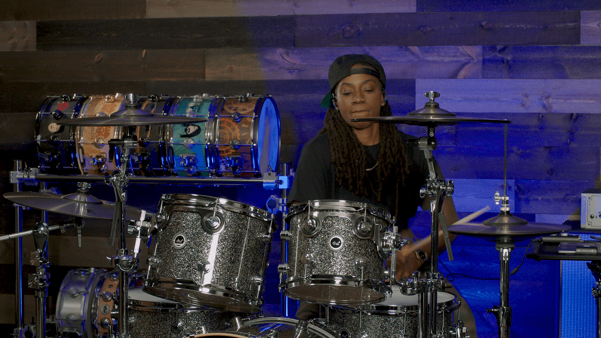 Patty Ann Miller playing DWe Drums