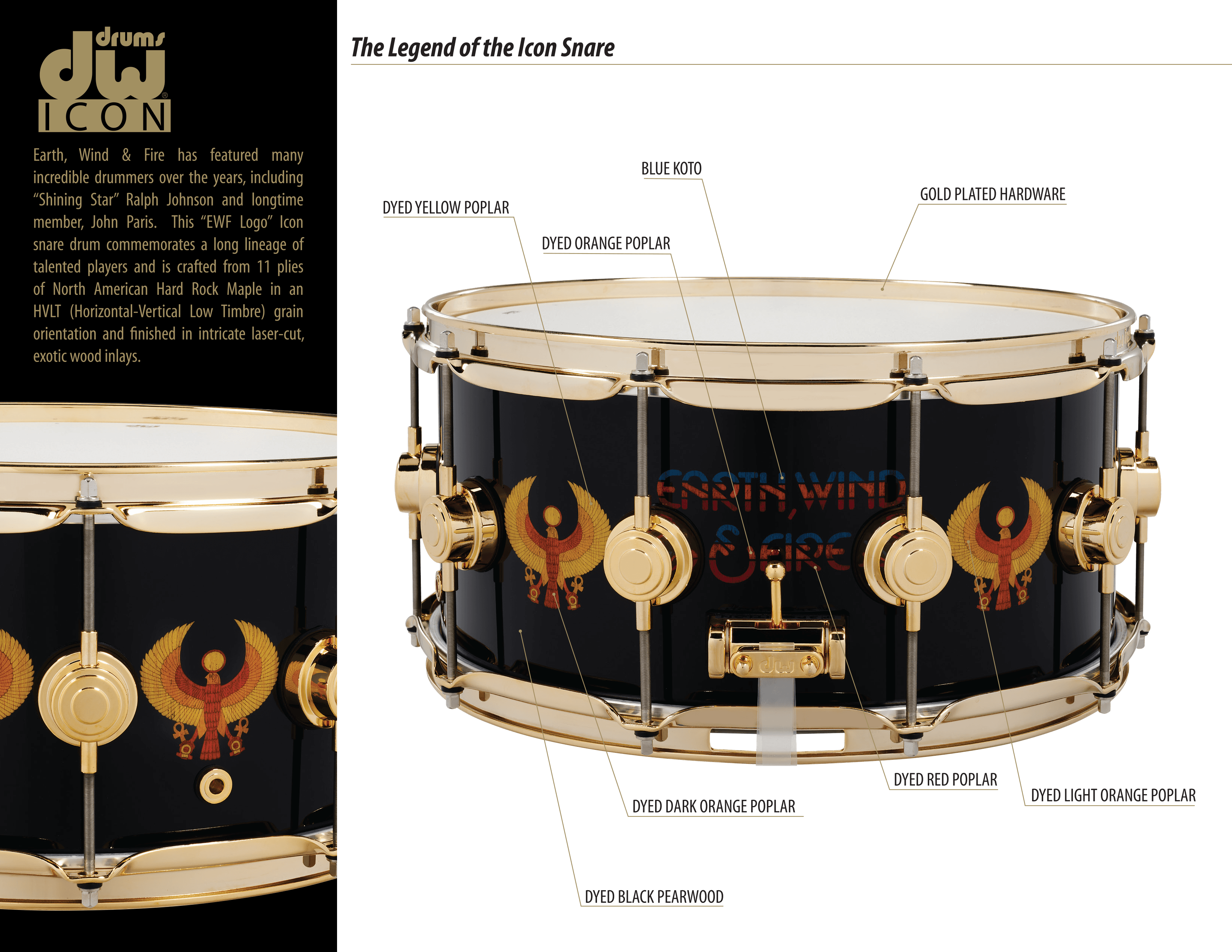 Earth, Wind & Fire DW ICON Snare | Drum Workshop Inc.