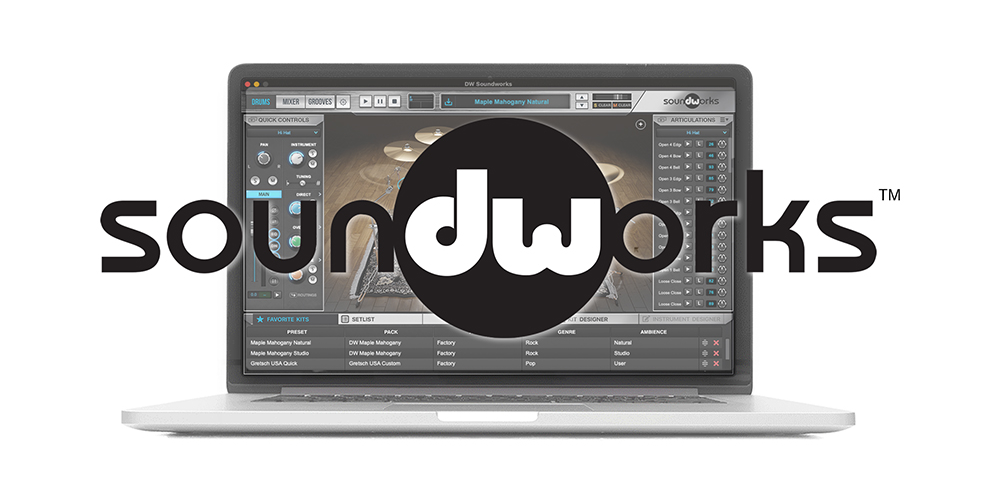 DW Soundworks logo on laptop