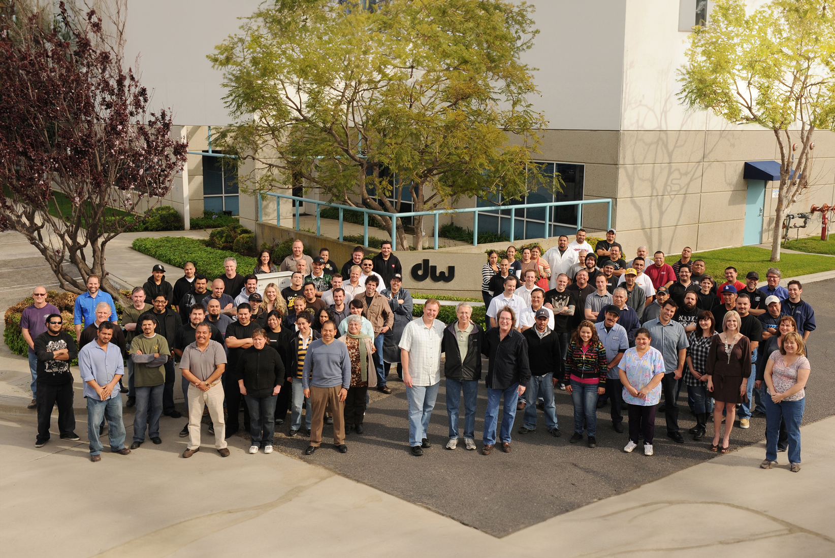 DW employees standing in front of the DW warehouse in Oxnard CA