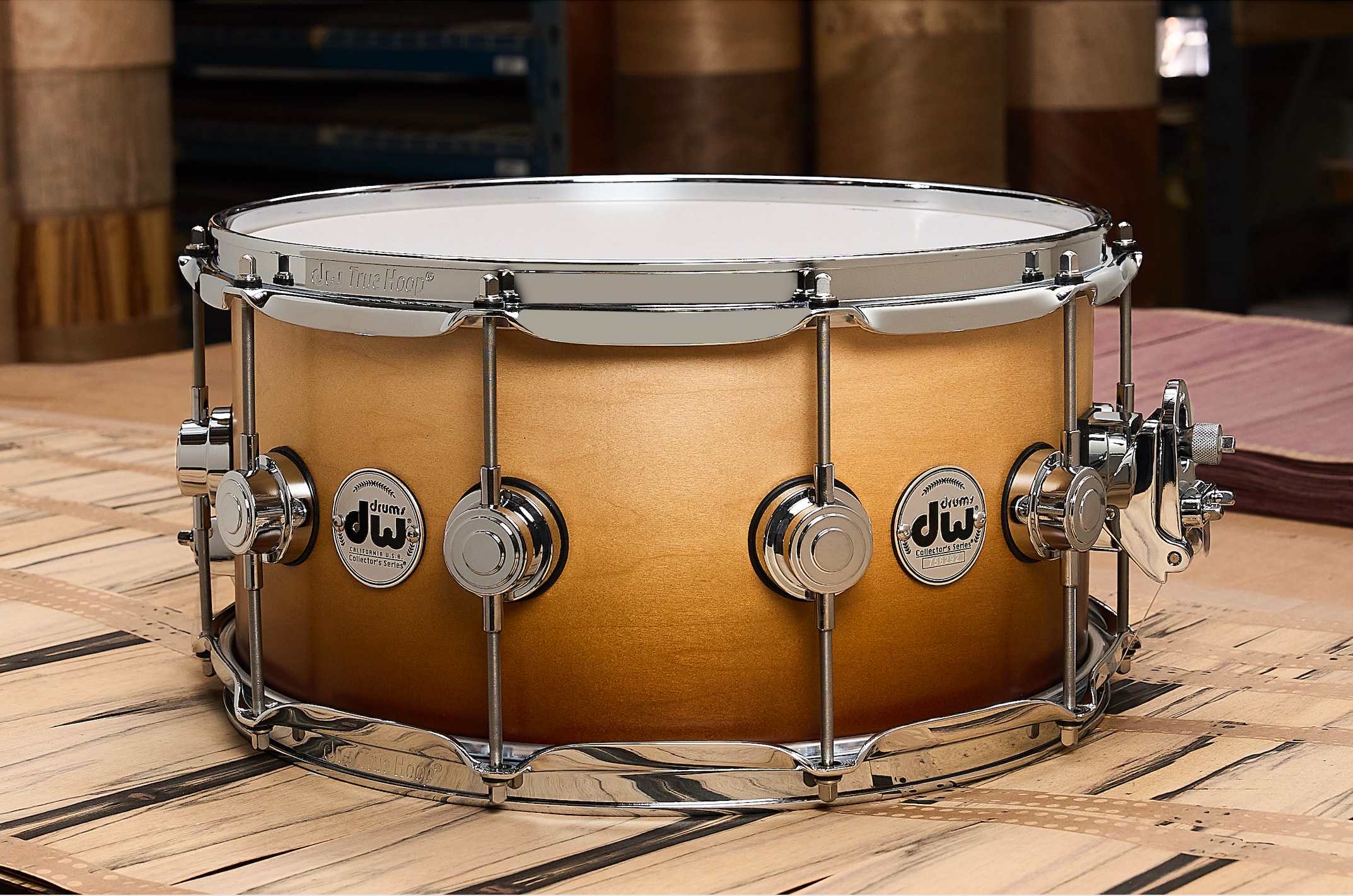 Satin Oil assembled drum in DW Custom Shop